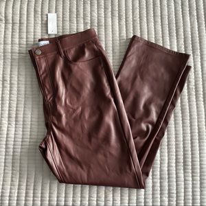 NWT LOFT MAROON FAUX LEATHER PANTS